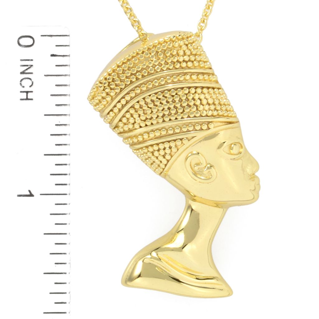Passport to Egypt 18K Gold Plated Queen Nefertiti Pendant w/ 18"+2" Chain by Steals