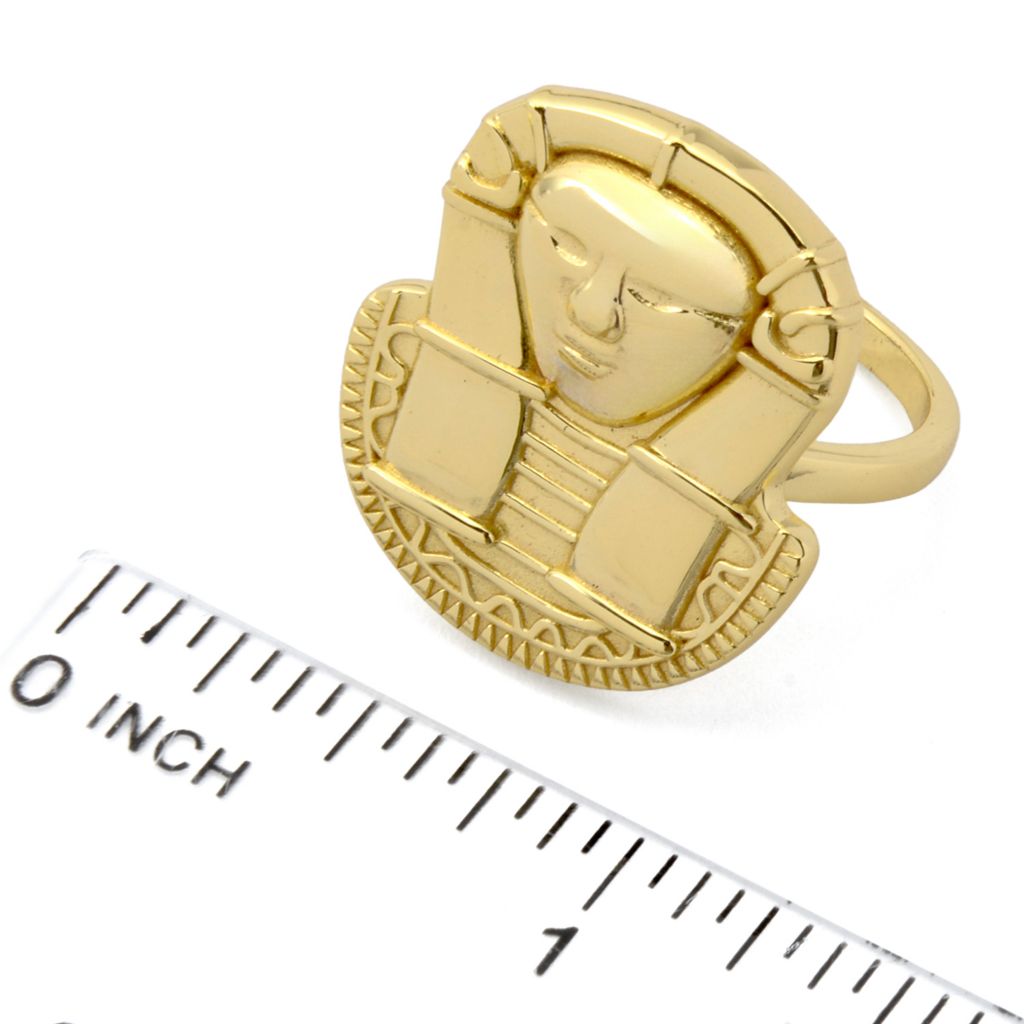 Passport to Egypt 18K Gold Plated Polished Pharaoh Ring by Steals