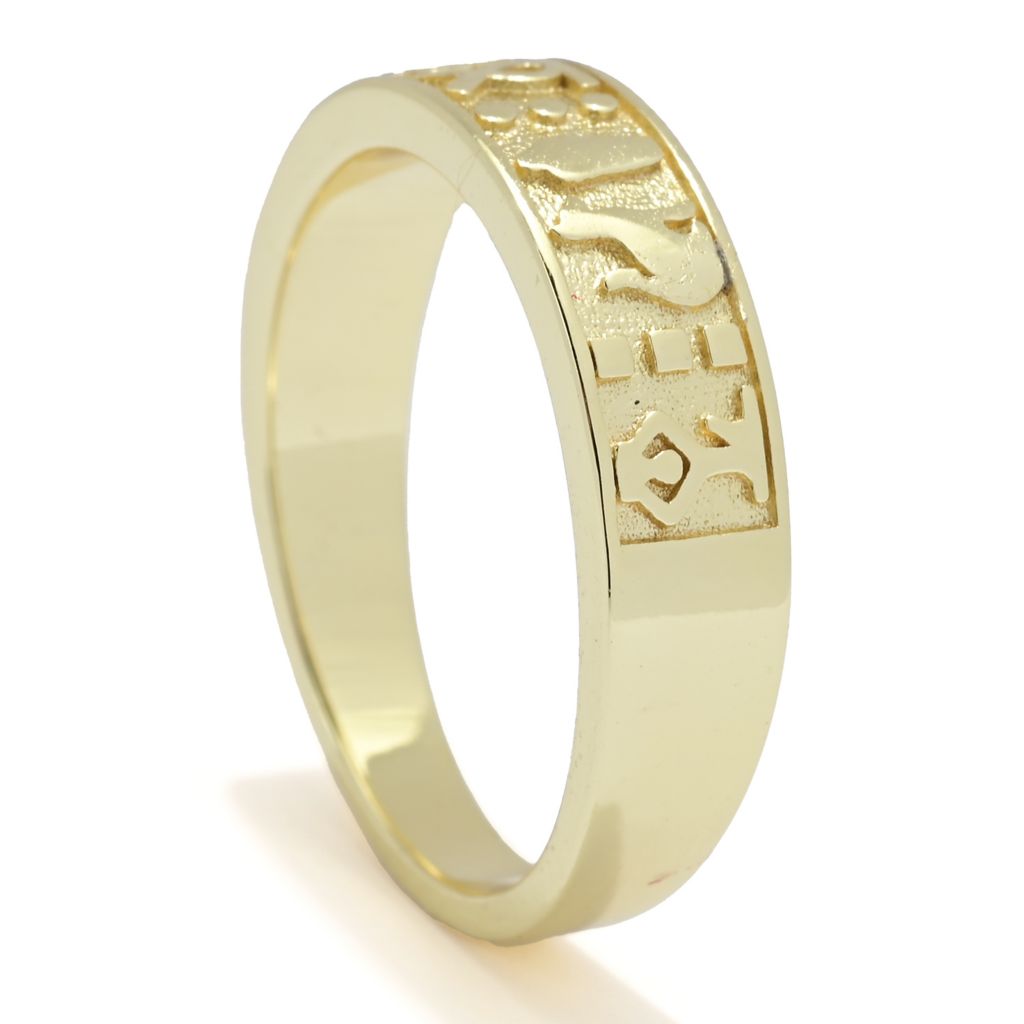Passport to Egypt 18K Gold Plated Hieroglyphics Band Ring by Steals