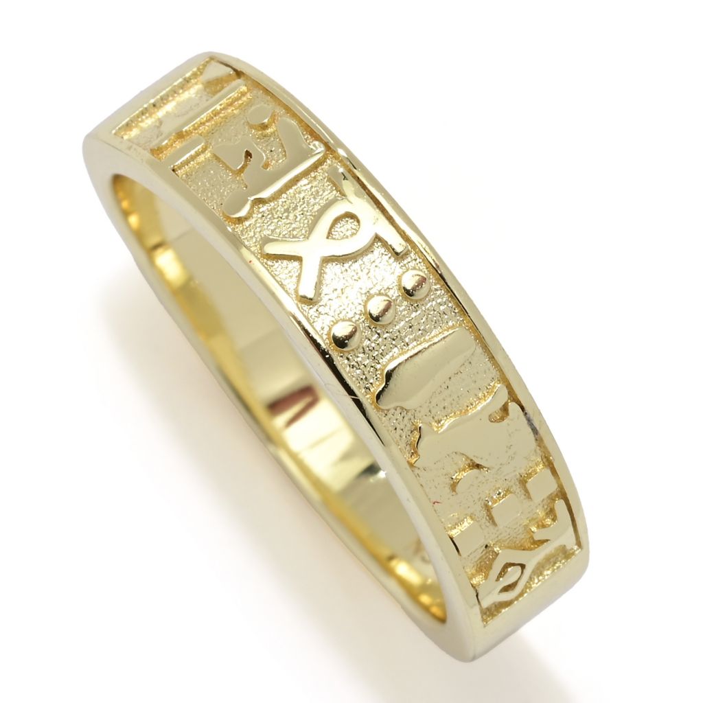 Passport to Egypt 18K Gold Plated Hieroglyphics Band Ring by Steals