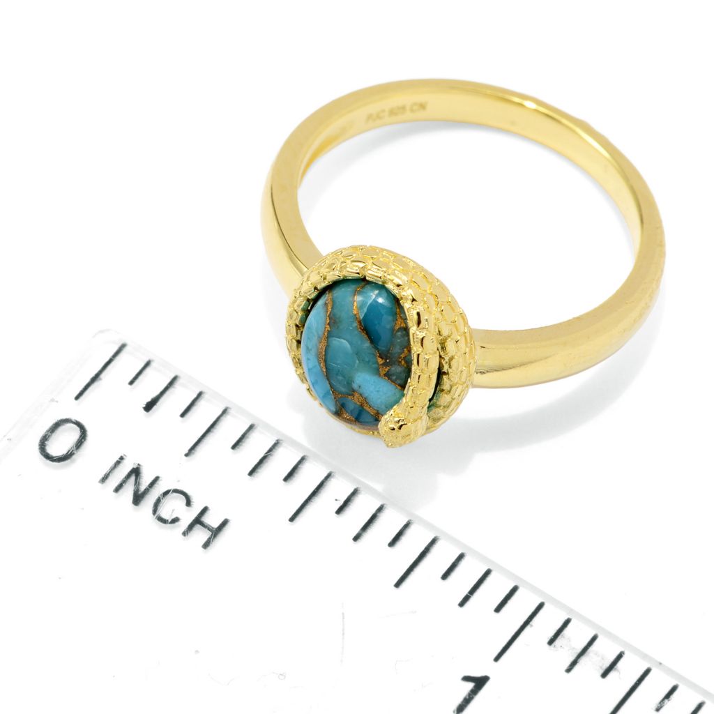 Passport to Egypt 18K Gold Plated Choice of 9x7mm Oval Gem Snake Wrap Ring by Steals