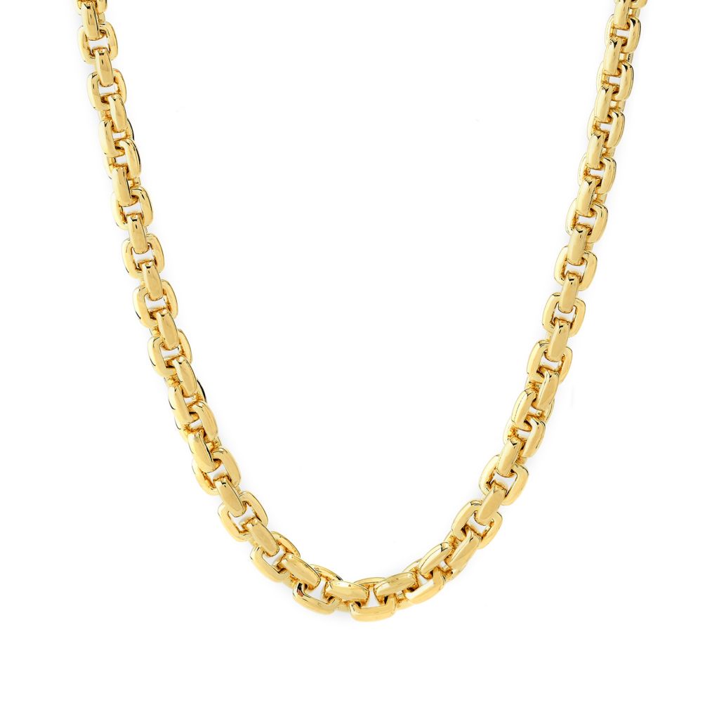 VOGA Collection 18K Gold Electroform Choice of Length Box Link Necklace by Steals