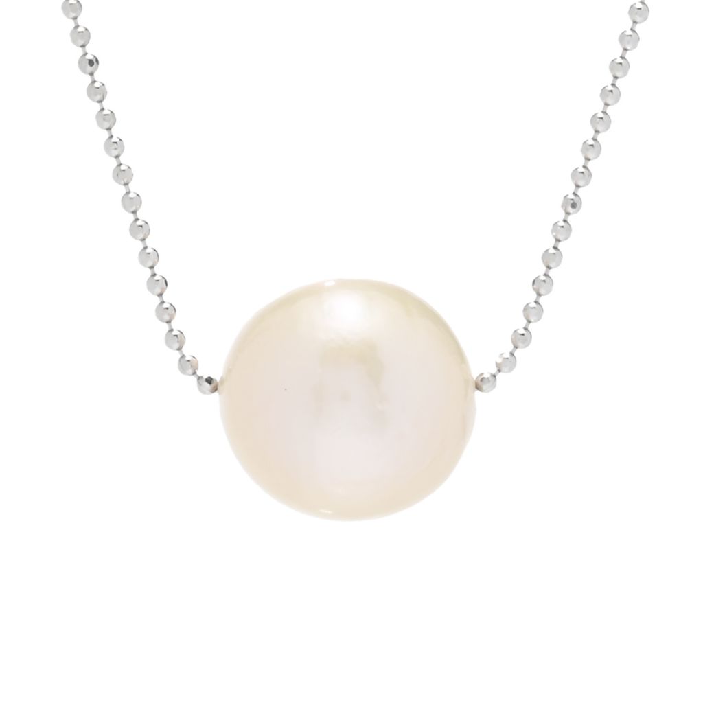 Perlaviva Sterling Silver 11-12mm Champagne Cultured Pearl 18" Sliding Necklace by Steals