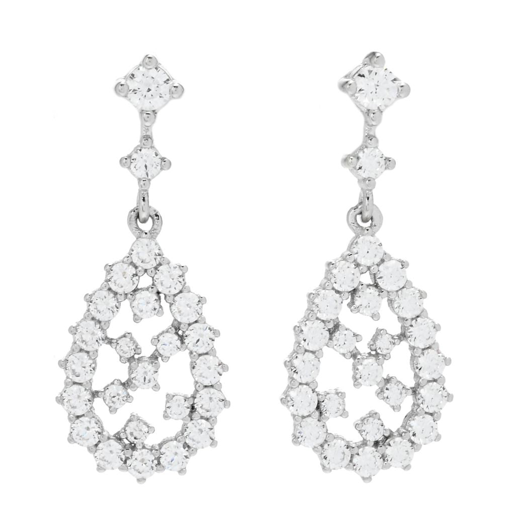 Brilliante Italia 2.07 DEW Simulated Diamond Scattered Drop Earrings by Steals