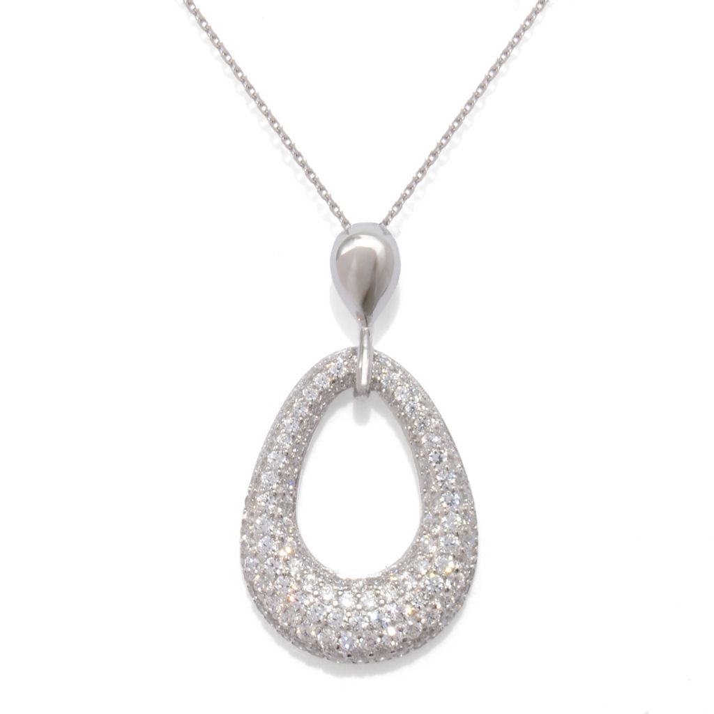 Brilliante Italia 1.44 DEW Simulated Diamond Teardrop Pendant w/ Chain by Steals