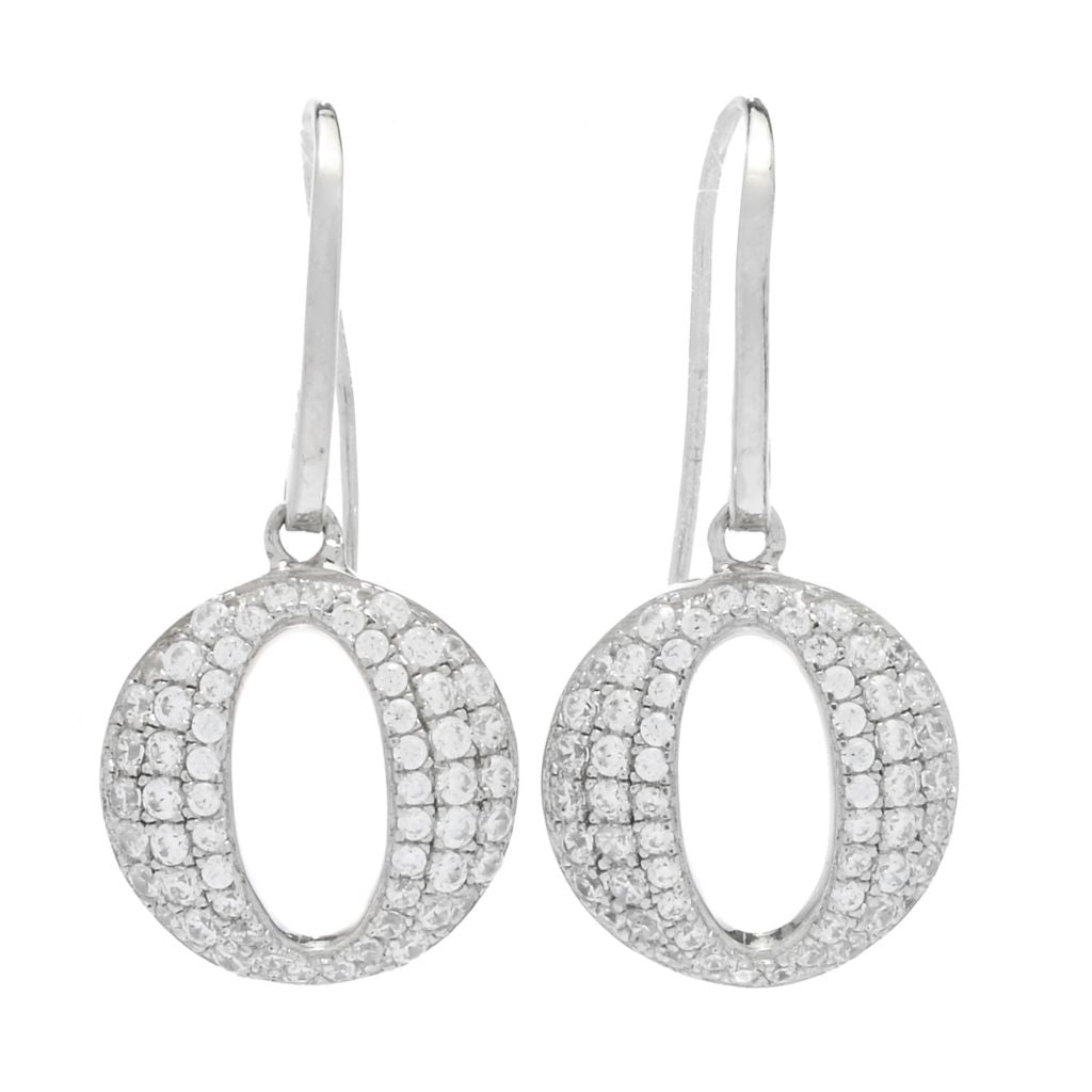 Brilliante Italia Sterling Silver 0.86 DEW Simulated Diamond Cutout Dangle Earrings by Steals