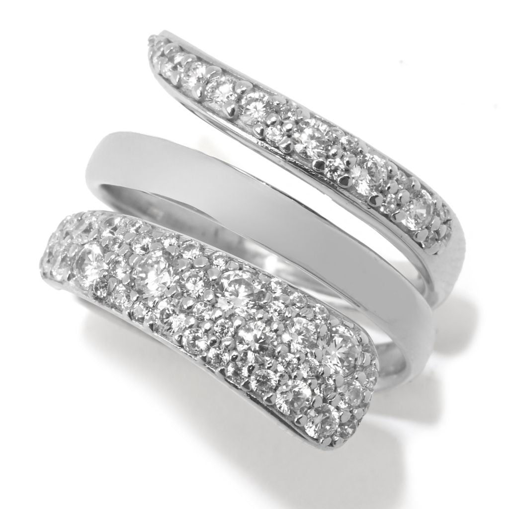Brilliante Italia Sterling Silver 0.86 DEW Simulated Diamond Wrap Ring by Steals