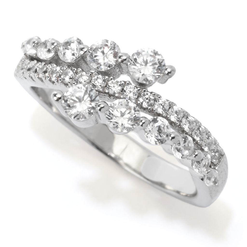 Brilliante Italia 0.72 DEW Simulated Diamond Asymmetrical Graduated Ring by Steals