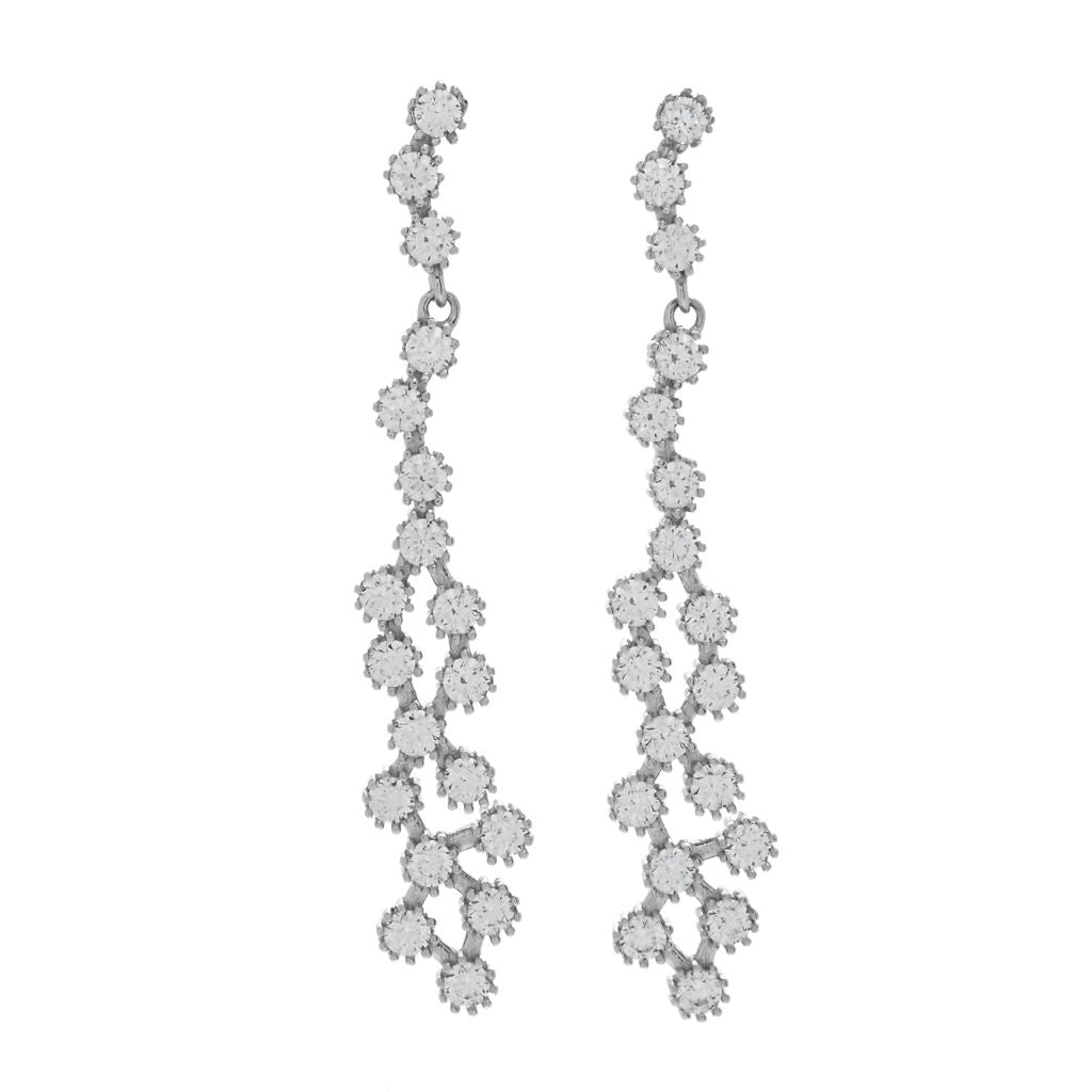 Brilliante Italia 3.80 DEW Simulated Diamond 1.75" Dangle Earrings by Steals