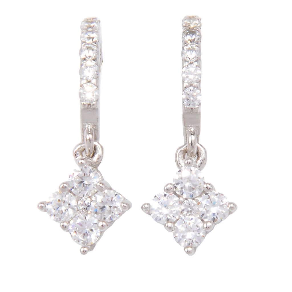 Brilliante Italia 0.83 DEW Simulated Diamond Cluster Charm Earrings by Steals