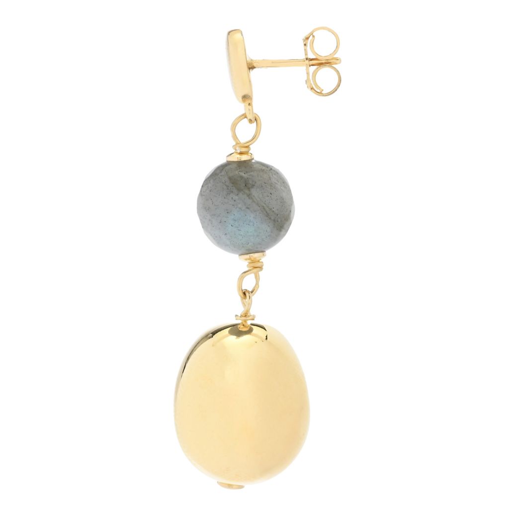 Verona Gioielli 18K Gold Plated Choice of Gemstone 1.75" Dangle Earrings by Steals