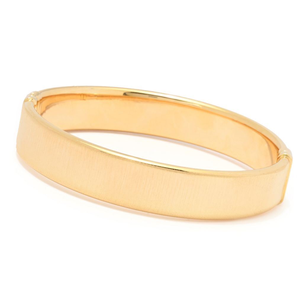 Verona Gioielli 18K Gold Plated or Sterling Silver Tubing Satin Bangle Bracelet by Steals