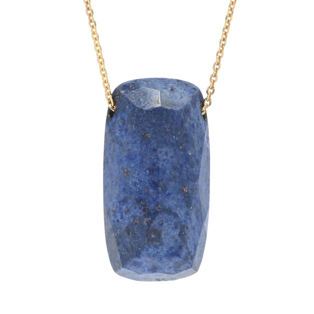 Verona Gioielli 18K Gold Plated Choice of Color 25x13mm Quartz Pendant w/ Chain by Steals