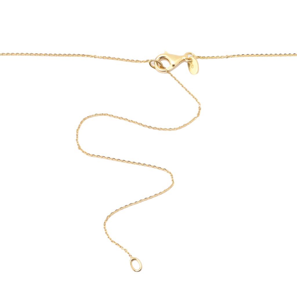 Verona Gioielli 18K Gold Plated Choice of Color 25x13mm Quartz Pendant w/ Chain by Steals