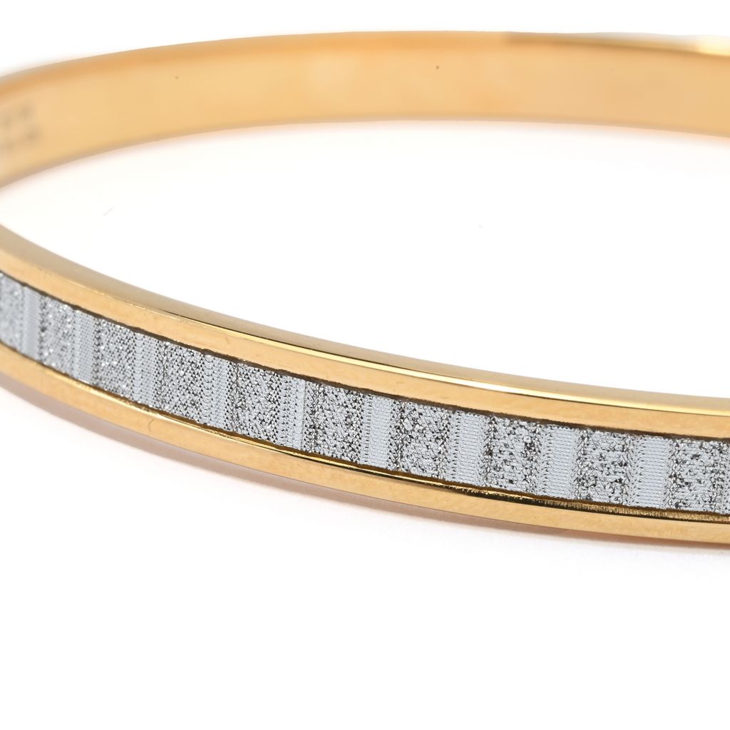 Verona Gioielli 18K Gold Plated or Sterling Silver Glitter Bangle Bracelet by Steals