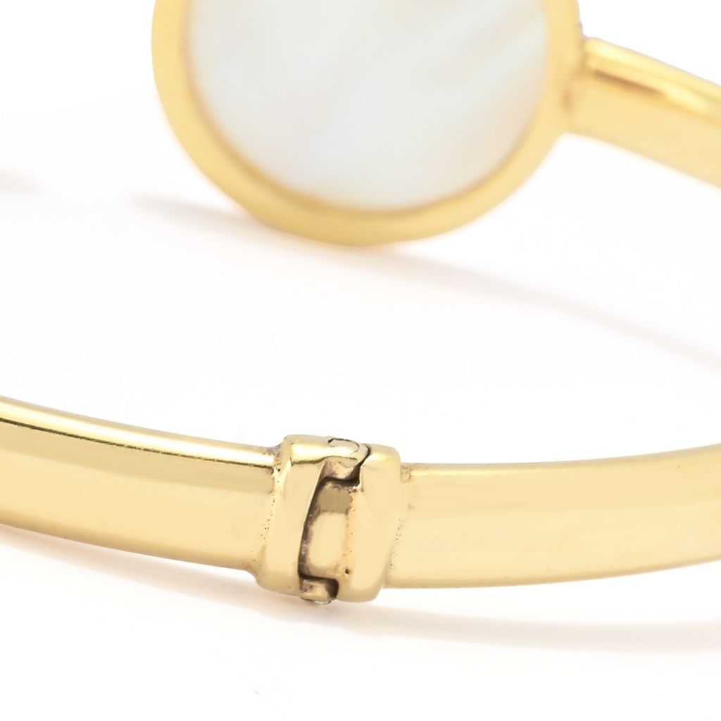 Verona Gioielli 18K Gold Plated Tubing Mother-of-Pearl & Magnesite Bracelet by Steals