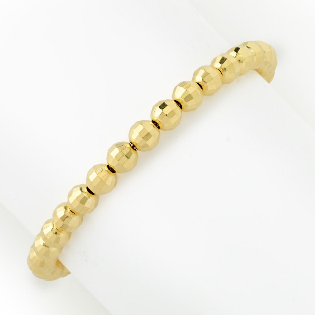 Toscana Italiana Choice of Plating "Discoteca" 6mm Bead Adjustable Bracelet by Steals