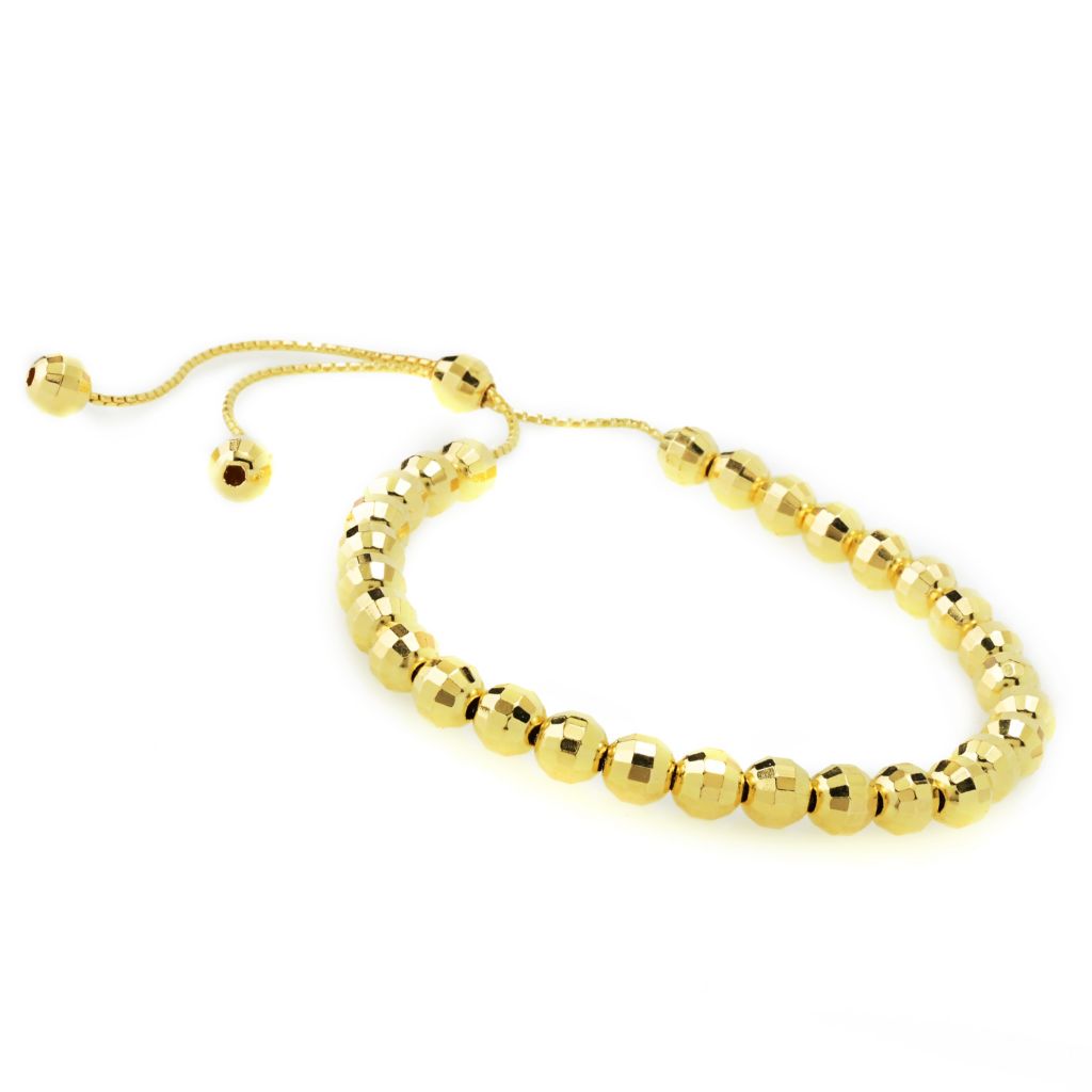 Toscana Italiana Choice of Plating "Discoteca" 6mm Bead Adjustable Bracelet by Steals