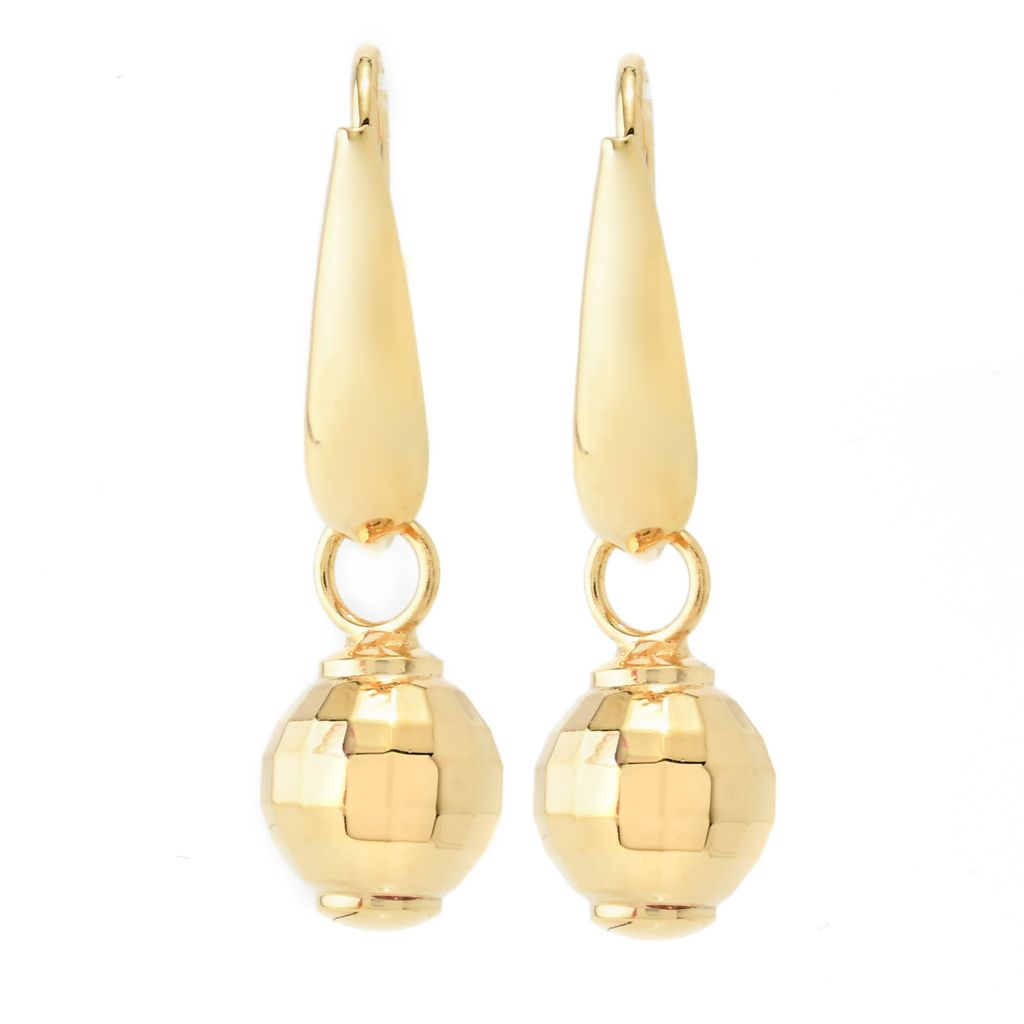 Toscana Italiana Choice of Plating "Discoteca" 10mm Bead Drop Earrings by Steals