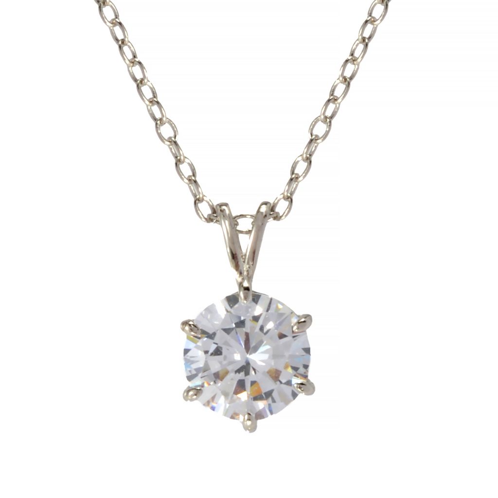 Brilliante 3.53 DEW Simulated Diamond Solitaire Pendant w/ Chain by Steals