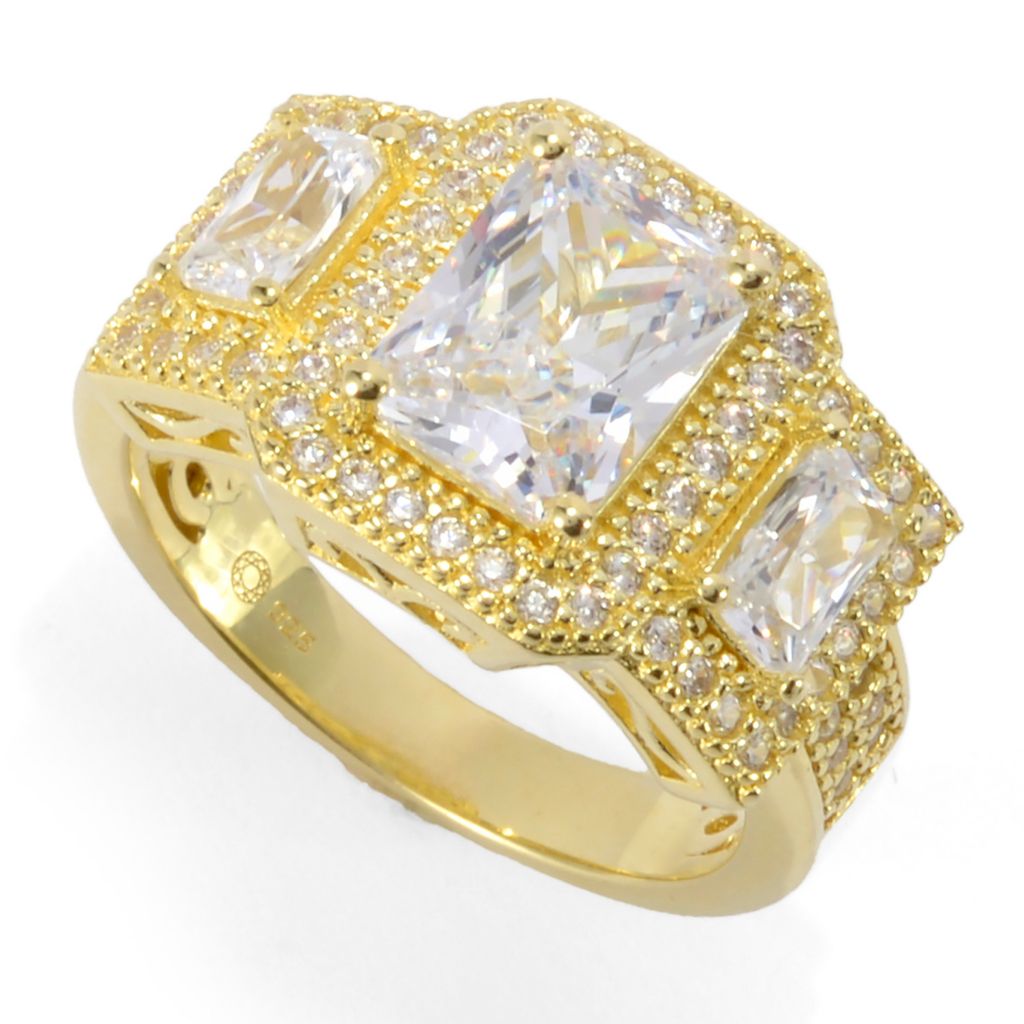 Brilliante Choice of Plating 4.11 DEW Simulated Diamond Halo Ring by Steals