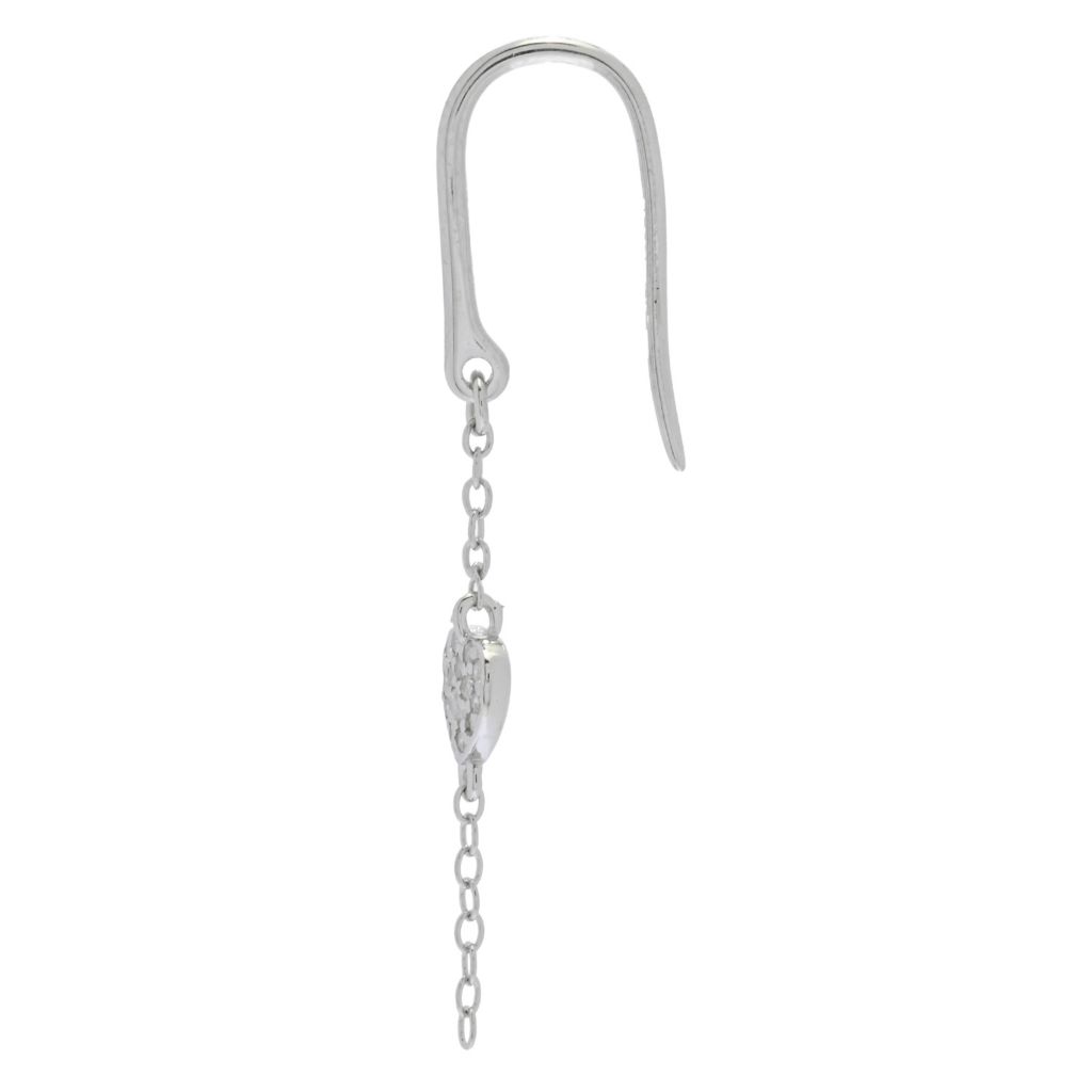 Zoey Blush Platinum Plated 0.17ctw Diamond Heart Threader Drop Earrings by Steals