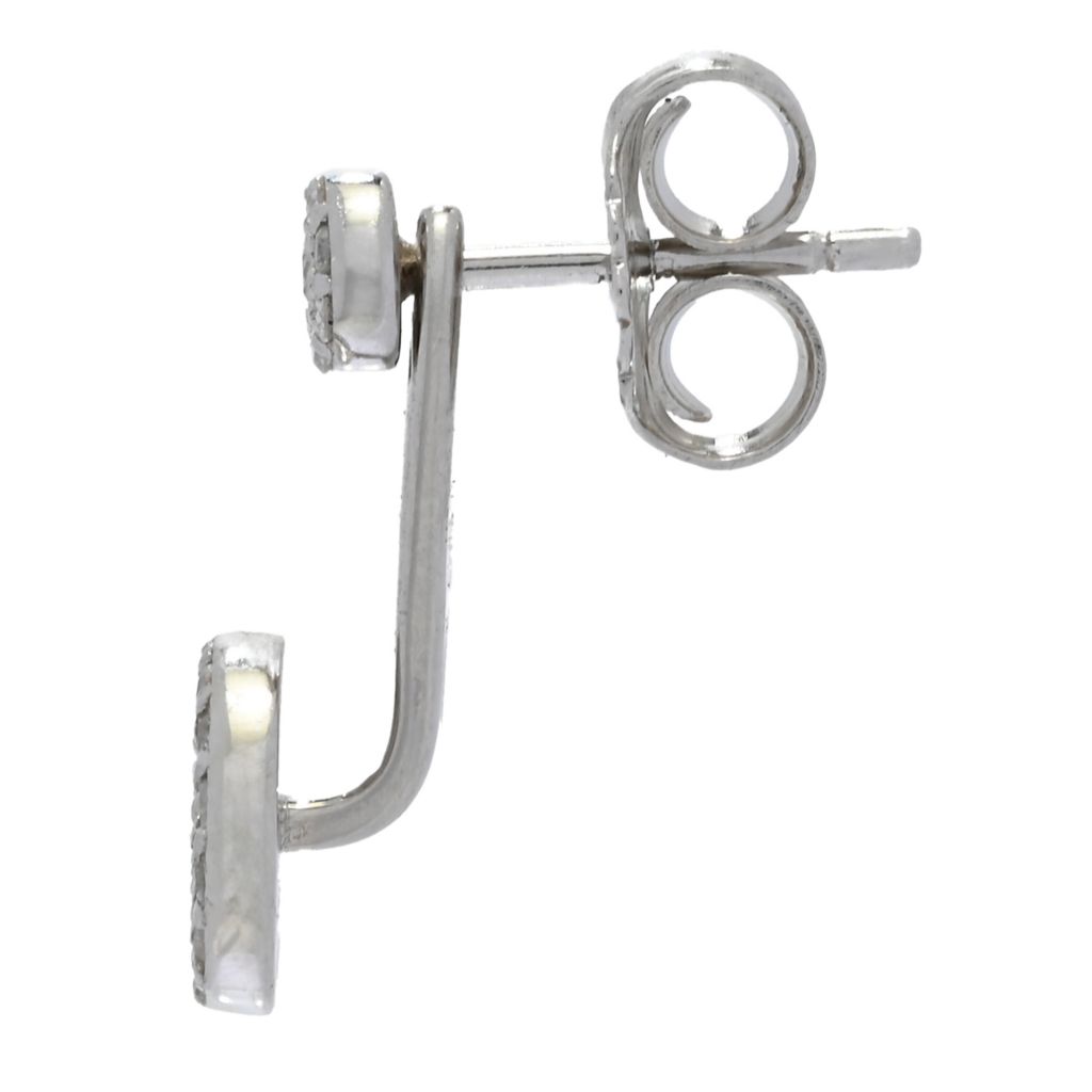 Zoey Blush Platinum Plated 0.56ctw Diamond Convertible Jacket Earrings by Steals