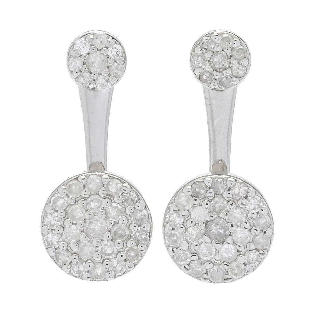 Zoey Blush Platinum Plated 0.56ctw Diamond Convertible Jacket Earrings by Steals