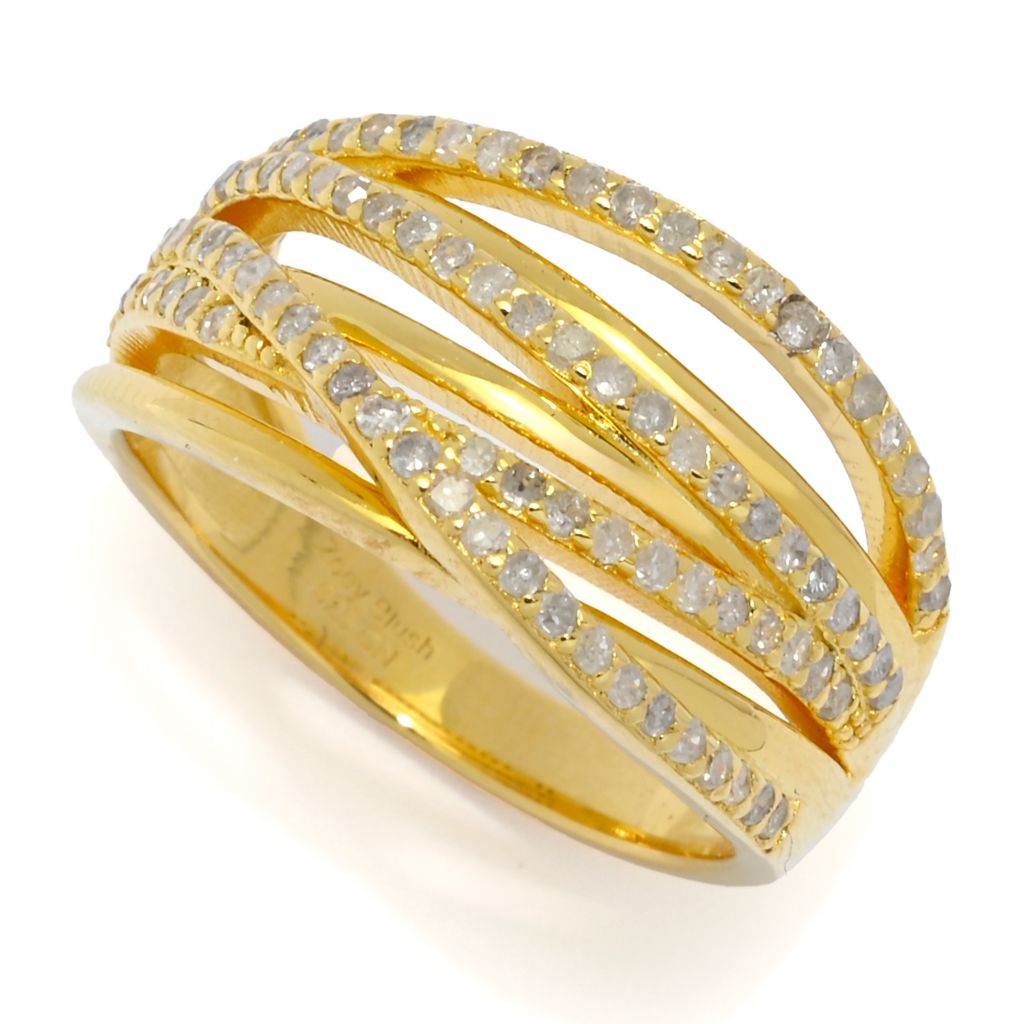 Zoey Blush 18K Gold Plated 0.48ctw Round Diamond Multi Row Highway Ring by Steals