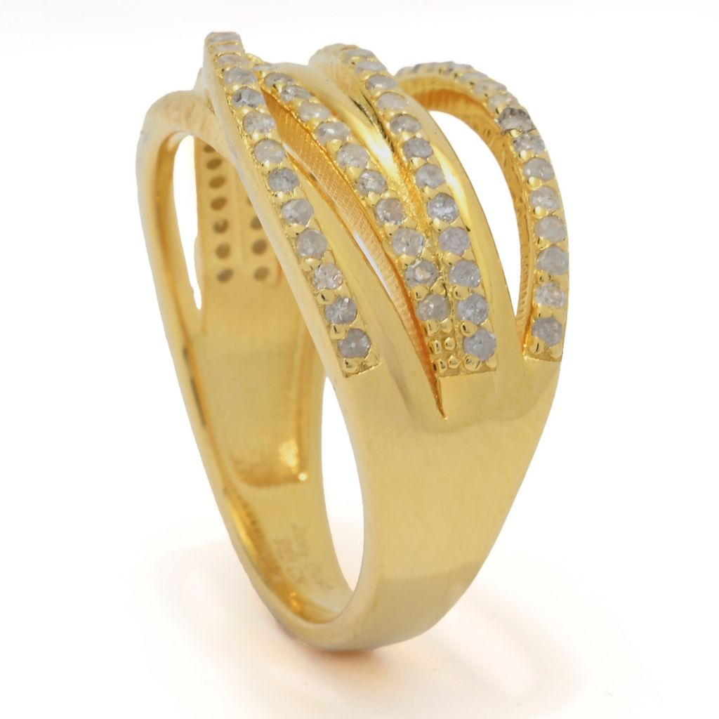 Zoey Blush 18K Gold Plated 0.48ctw Round Diamond Multi Row Highway Ring by Steals