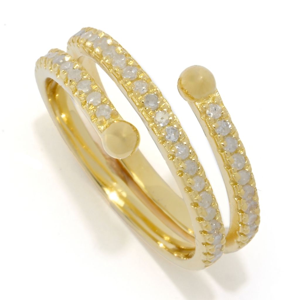 Zoey Blush 18K Gold Plated 0.33ctw Round Diamond Wrap Ring by Steals