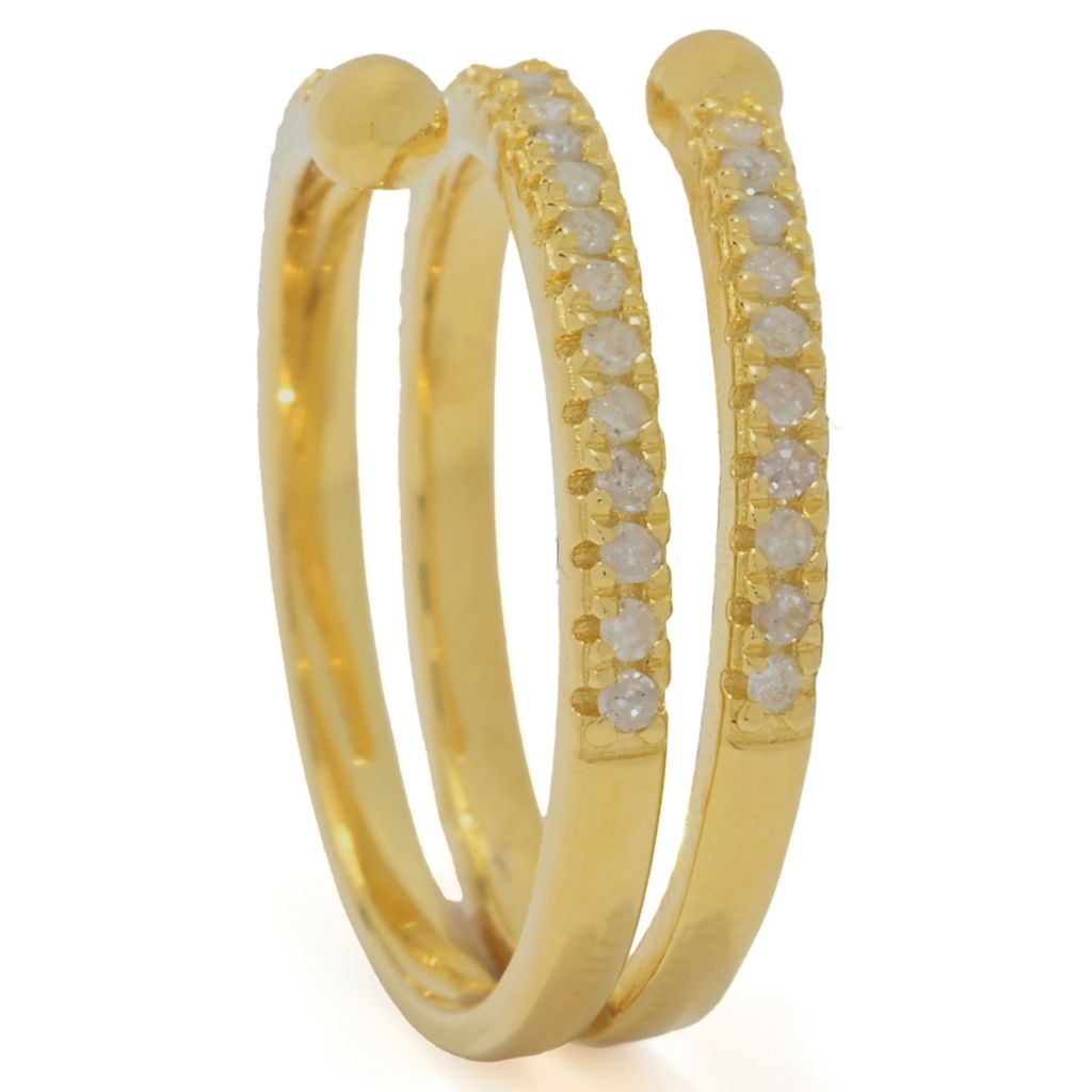 Zoey Blush 18K Gold Plated 0.33ctw Round Diamond Wrap Ring by Steals
