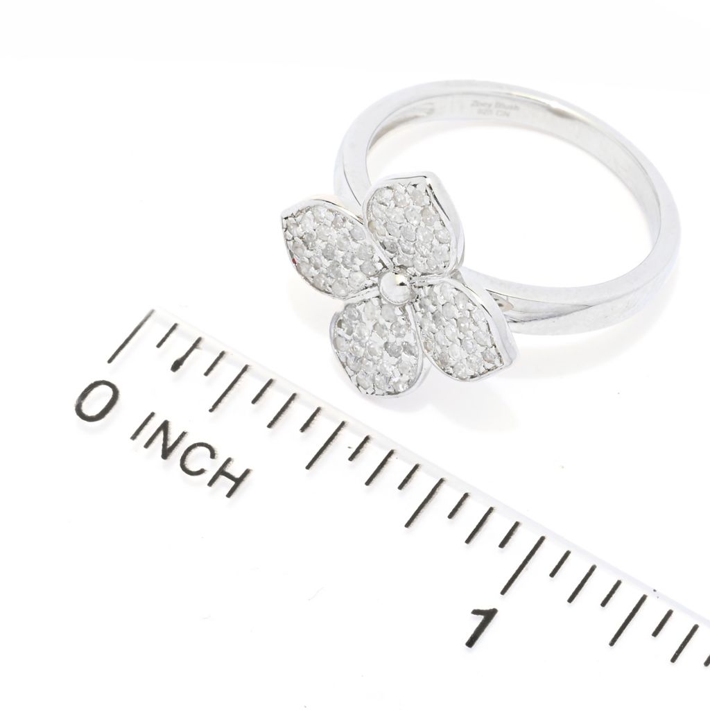 Zoey Blush Platinum Plated 0.38ctw Round Diamond Modified Cross Ring by Steals
