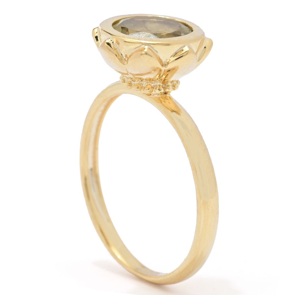Passport to India 18K Gold Plated 1.61ctw Ouro Verde Lotus Flower Ring by Steals