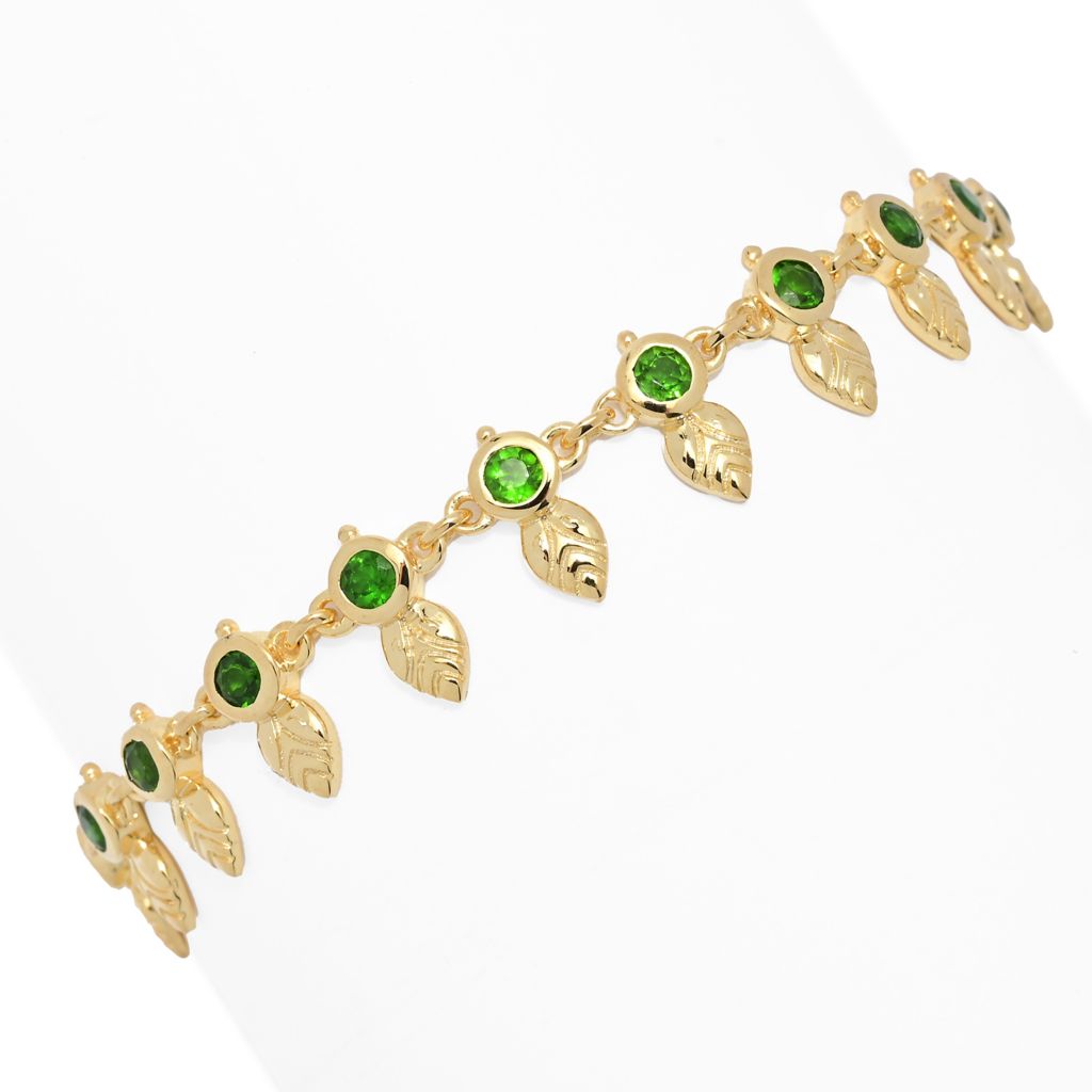 Passport to India 2.60ctw Chrome Diopside Mango Leaf Line Bracelet by Steals
