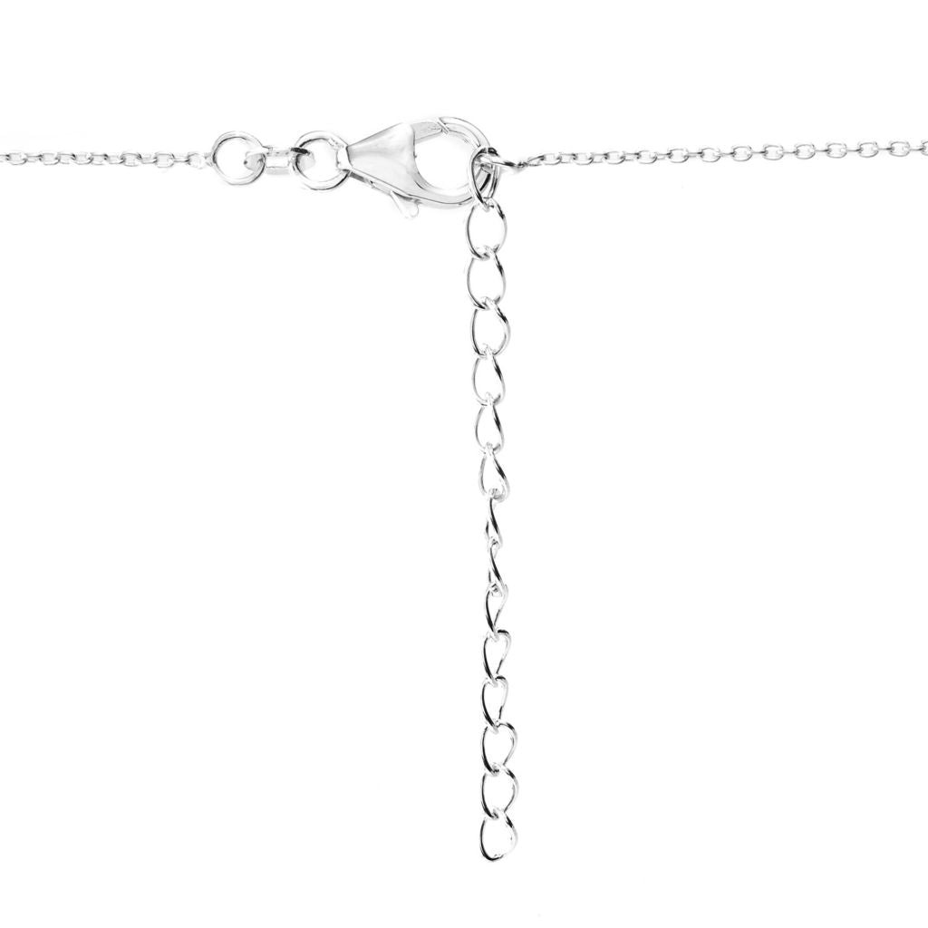 Gem Treasures Sterling Silver 0.25ctw Sapphire & Zircon Evil Eye Necklace by Steals