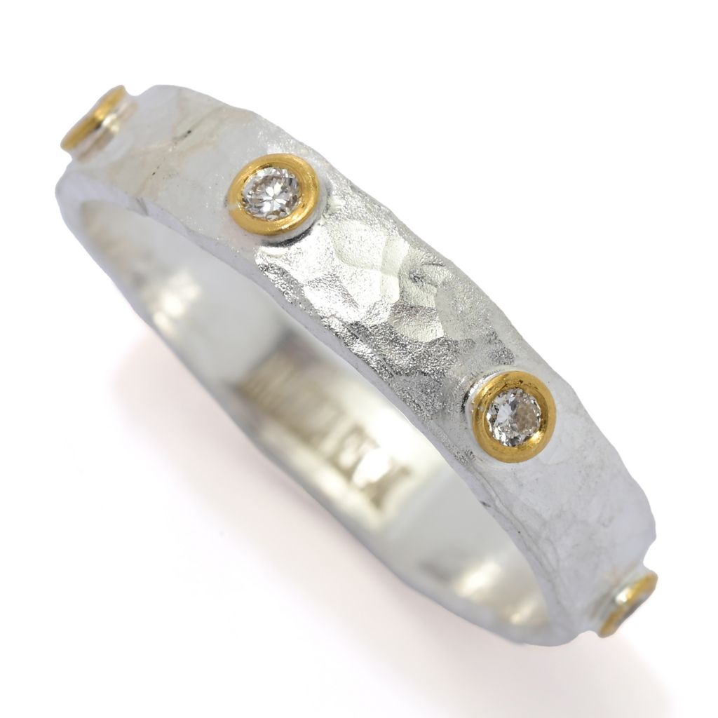 Anatolia by Cevherun 24K Gold Accented 0.12ctw Diamond Studded Ring by Steals