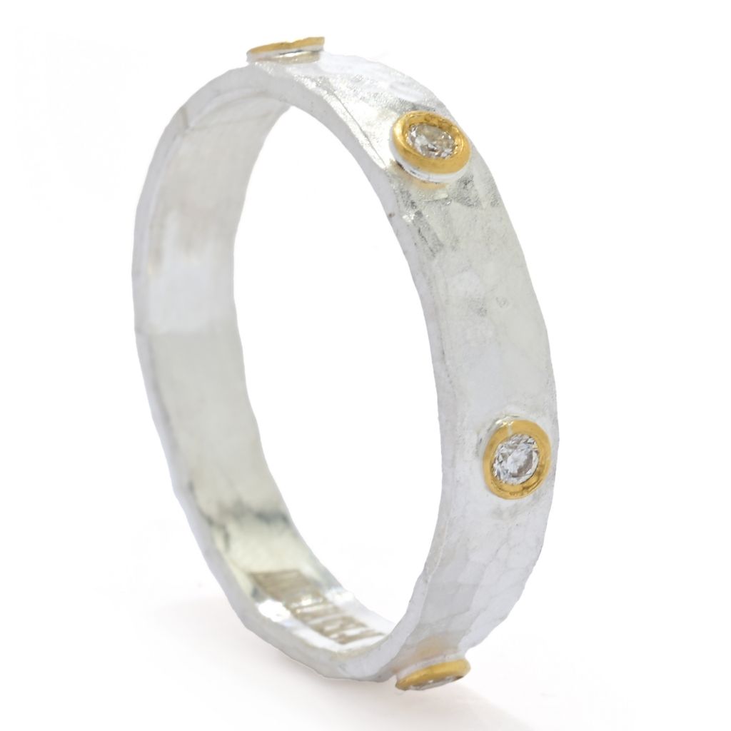 Anatolia by Cevherun 24K Gold Accented 0.12ctw Diamond Studded Ring by Steals