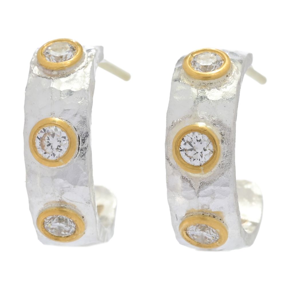 Anatolia by Cevherun 24K Gold Accented 0.24ctw Diamond Studded Earrings by Steals