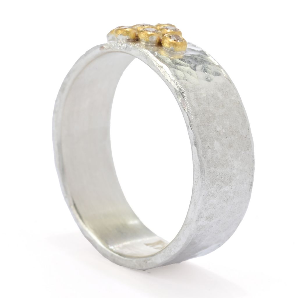Anatolia by Cevherun 24K Gold Accented 0.09ctw Diamond Cluster Ring by Steals