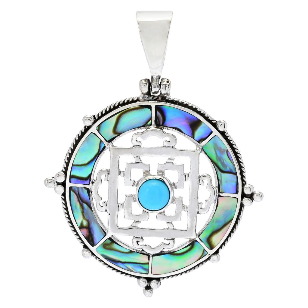 Artisan Silver by Samuel B. Choice of Gemstone Ship's Wheel 1.75" Pendant by Steals