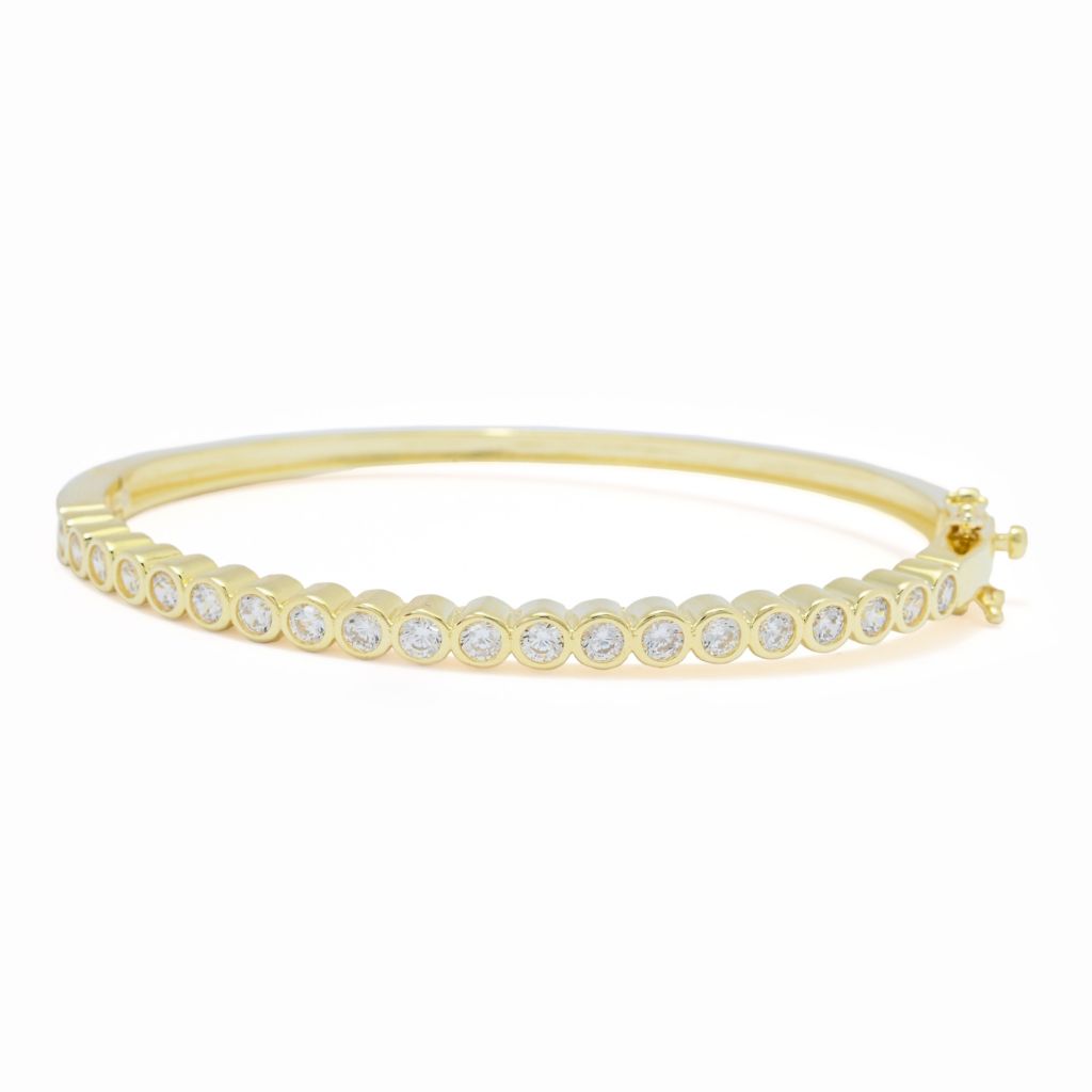 Brilliante 3.00 DEW Simulated Diamond Hinged Bangle Bracelet by Steals