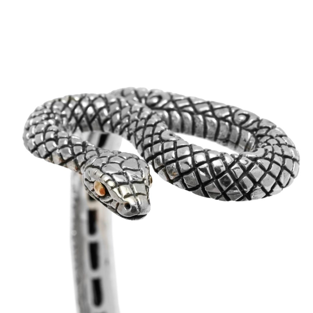 Artisan Silver by Samuel B. Choice of 14x10mm Gemstone Year of the Snake Bracelet by Steals