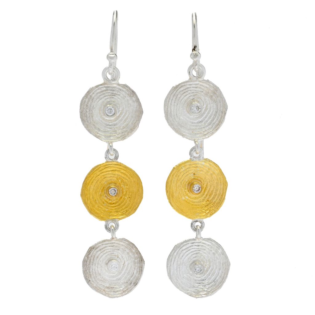Anatolia by Cevherun 24K Gold Accented 0.12ctw Diamond Circles Earrings by Steals