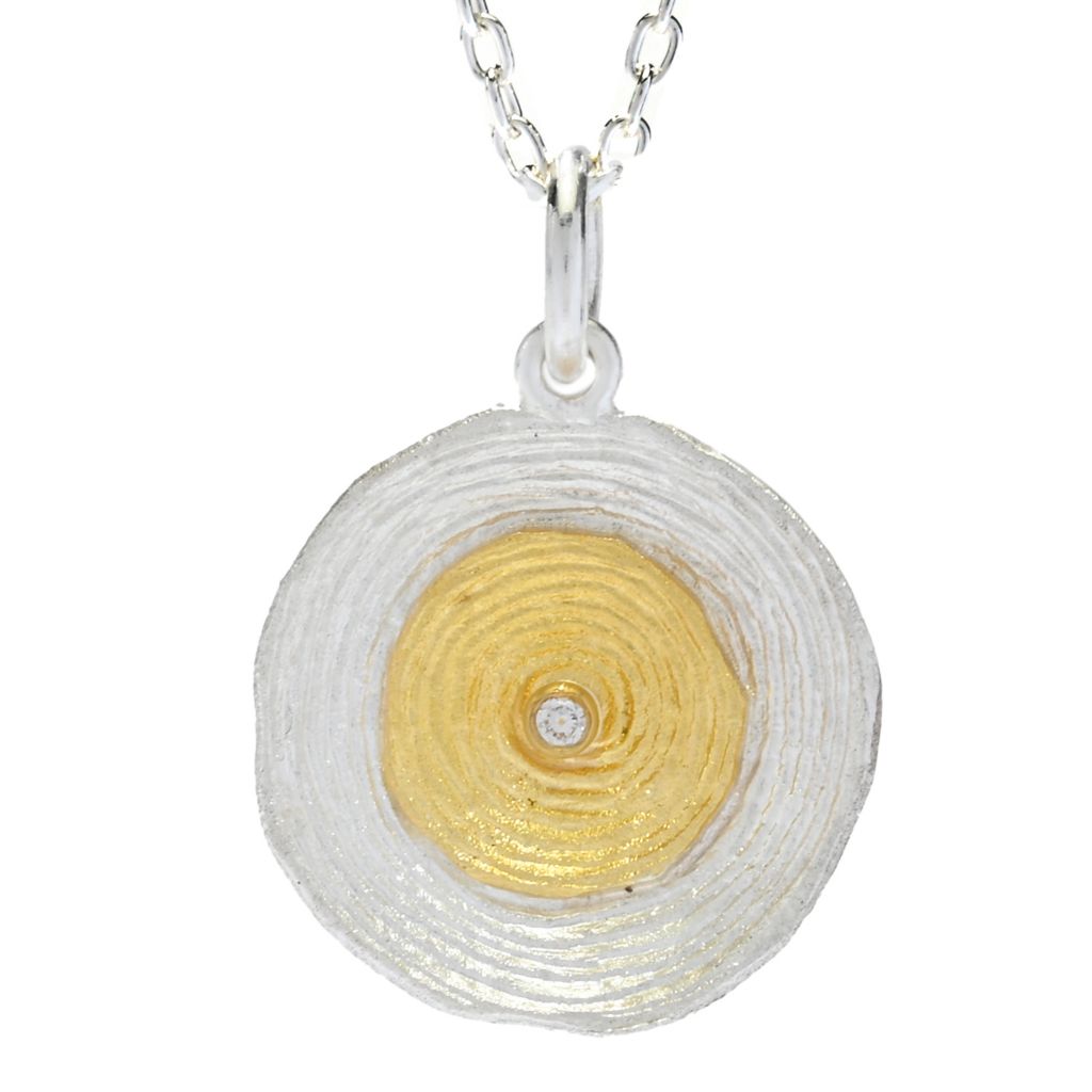Anatolia by Cevherun 24K Gold Accented Diamond Accented Circles Pendant by Steals