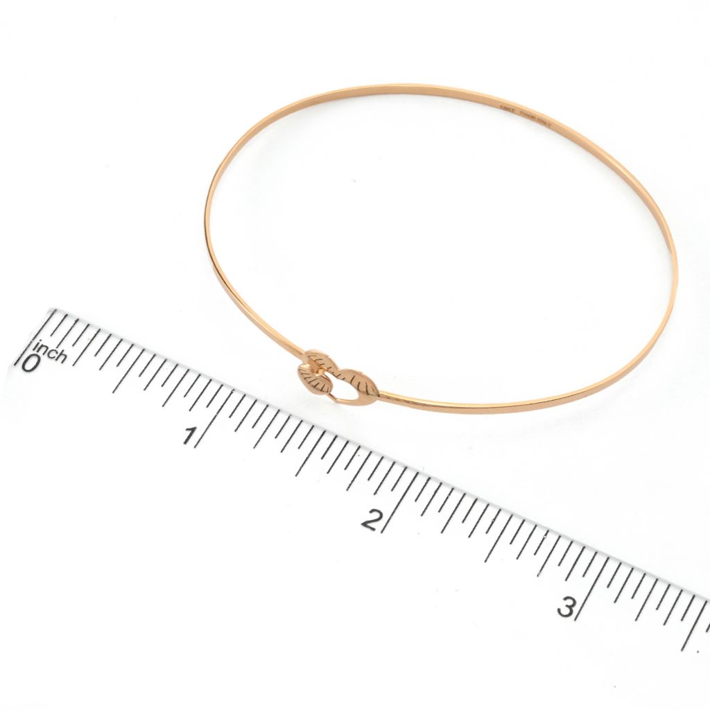 Viale18K Italian Gold Choice of Motif Flexible Bangle Bracelet by Steals