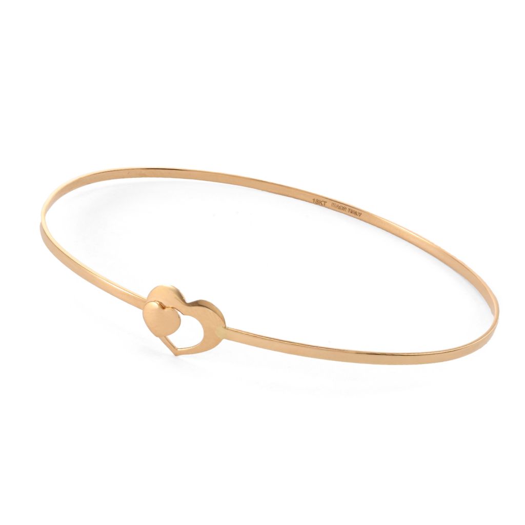 Viale18K Italian Gold Choice of Motif Flexible Bangle Bracelet by Steals