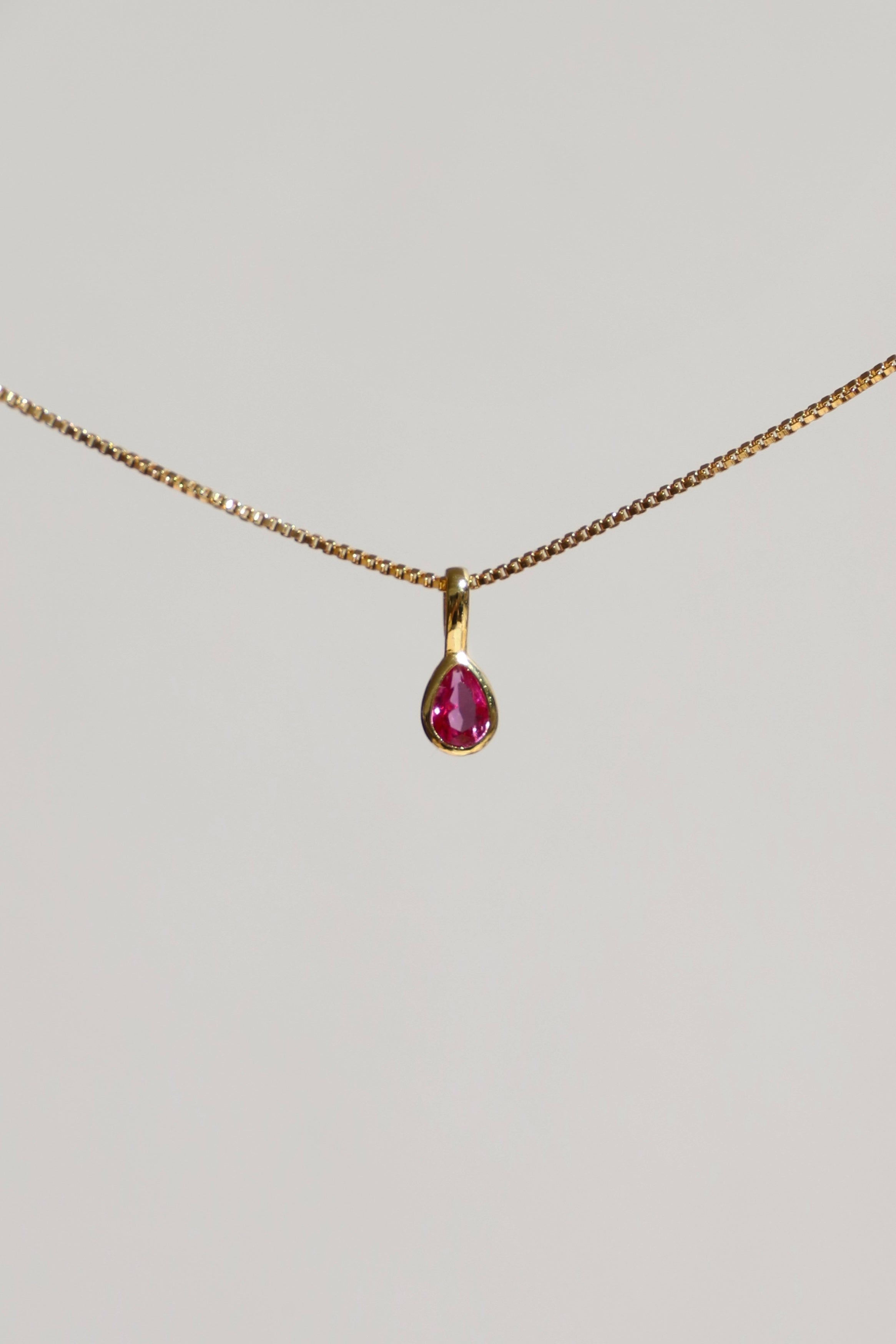 TEARDROP BEZEL BIRTHSTONE CHARM