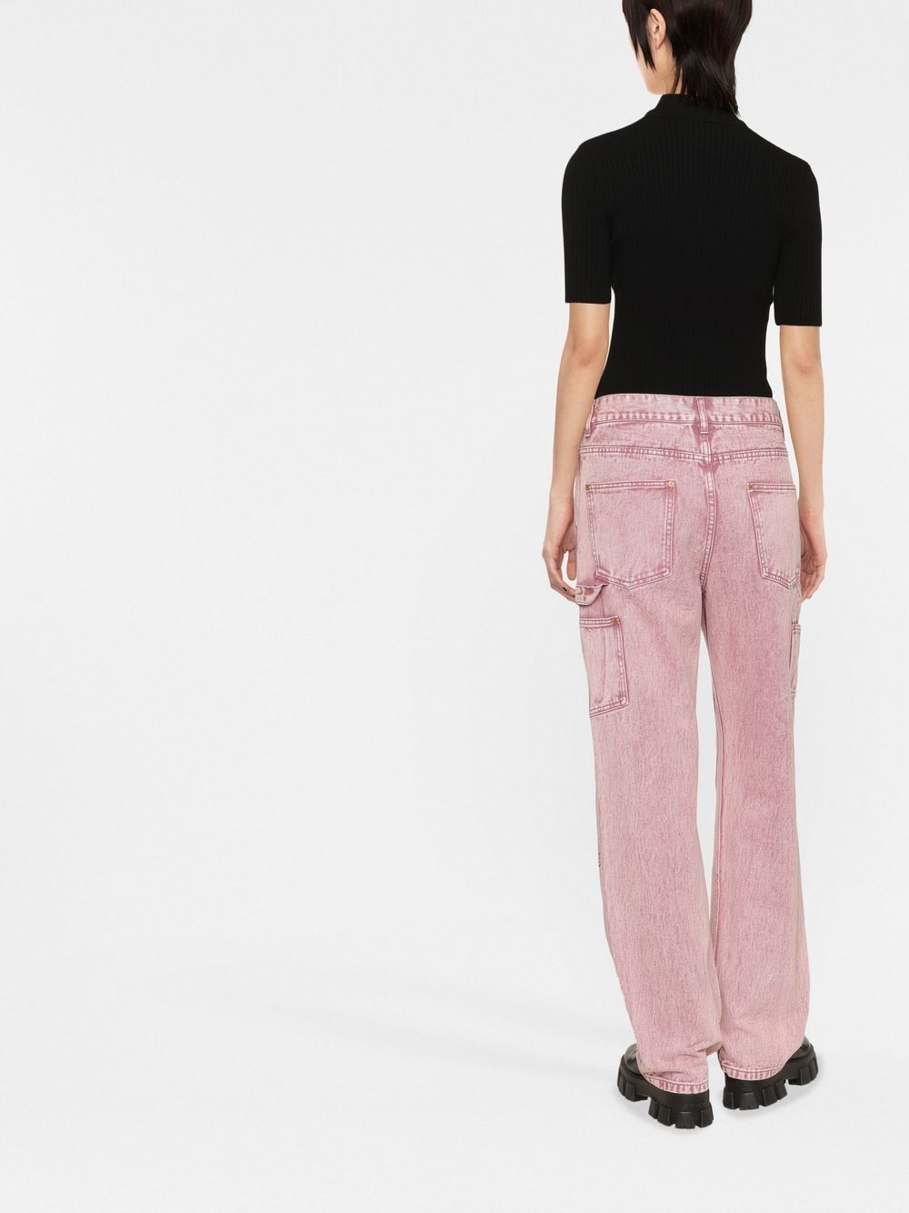 Courreges Women Reedition Short Sleeves Ribbed Knitted Sweater