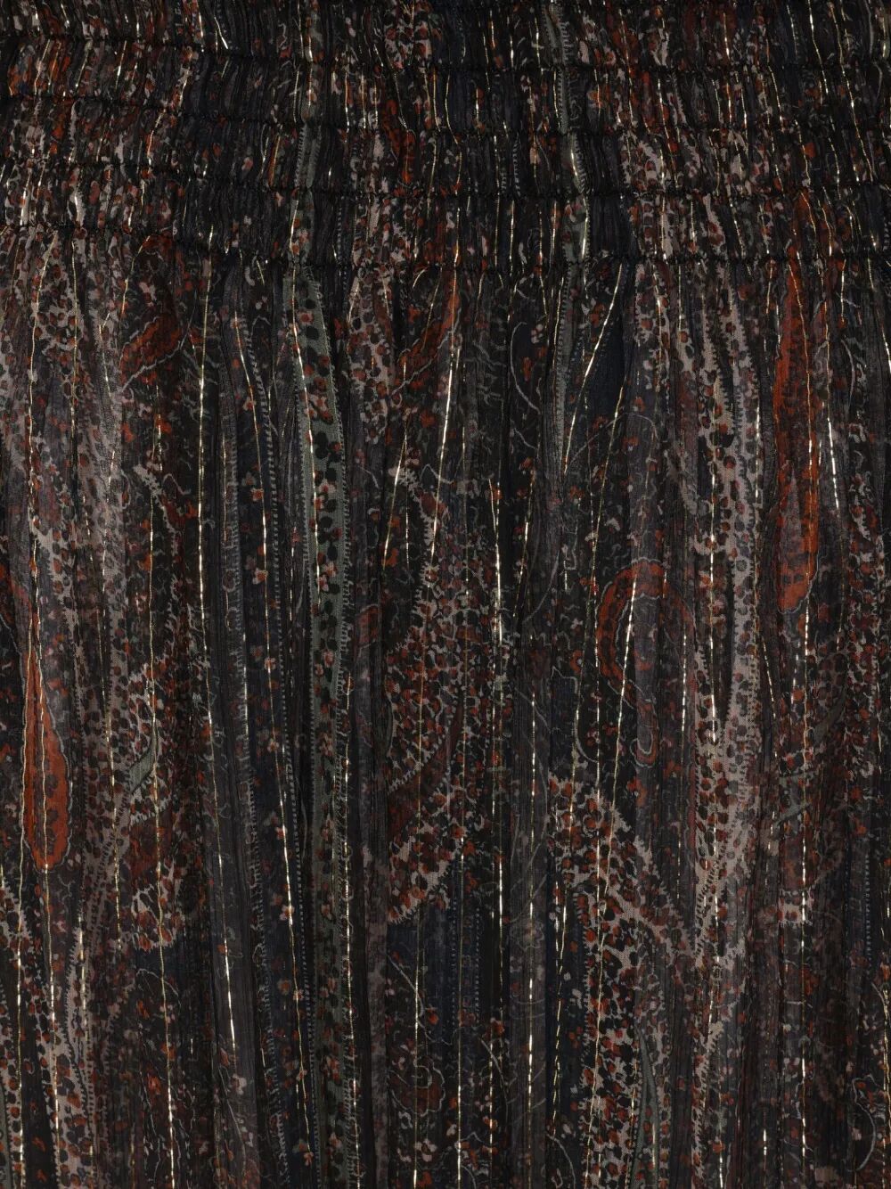 Saint Laurent Women Semi-Sheer Lavallière Maxi Dress In Lurex Paisley